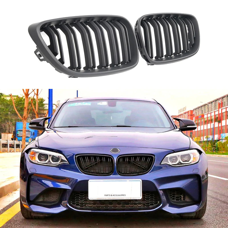 Dual Slat Kidney Grilles | for BMW 2 Series F22 F23 | M2 F87