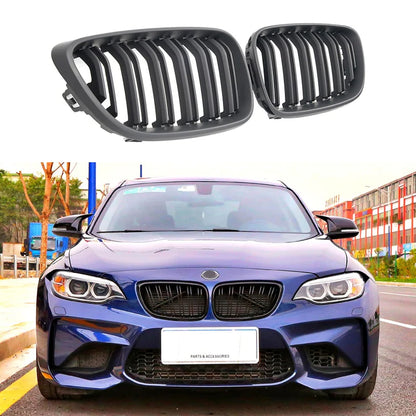 Dual Slat Kidney Grilles | for BMW 2 Series F22 F23 | M2 F87