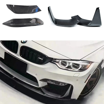Front Bumper Side Splitter Spoiler | Carbon Fiber | for BMW | M3 F80 | M4 F82