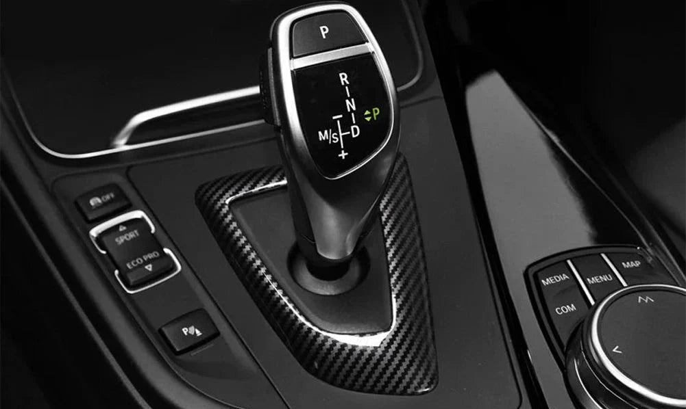 Gear Selector Base Cover Carbon Fiber Look | for BMW 1 | 2 | 3 | 4 Series | F Series