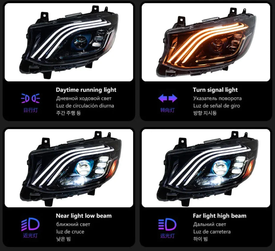 Headlights | Maybach Style | for Mercedes | Sprinter VS30