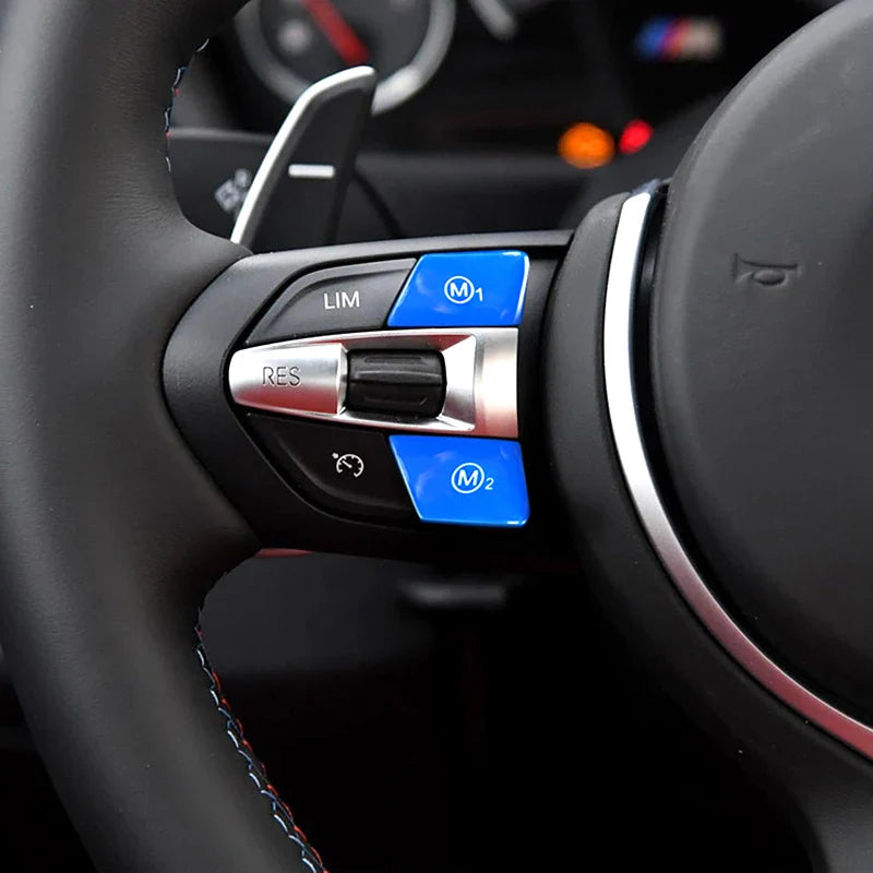 Steering Wheel Mode Switch Button | M1 M2 | Red Blue | for BMW 1 | 2 | 3 | 4 | 5 | 6 Series | X5 | X6 | F Series