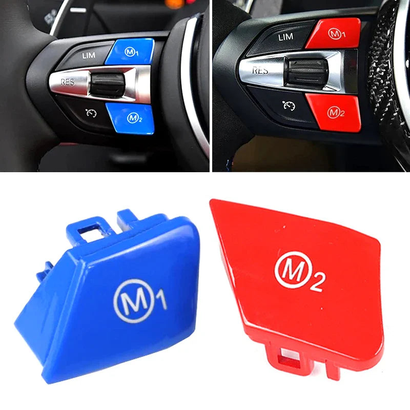 Steering Wheel Mode Switch Button | M1 M2 | Red Blue | for BMW 1 | 2 | 3 | 4 | 5 | 6 Series | X5 | X6 | F Series
