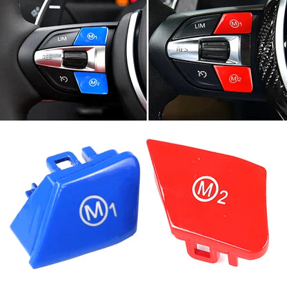 Steering Wheel Mode Switch Button | M1 M2 | Red Blue | for BMW 1 | 2 | 3 | 4 | 5 | 6 Series | X5 | X6 | F Series