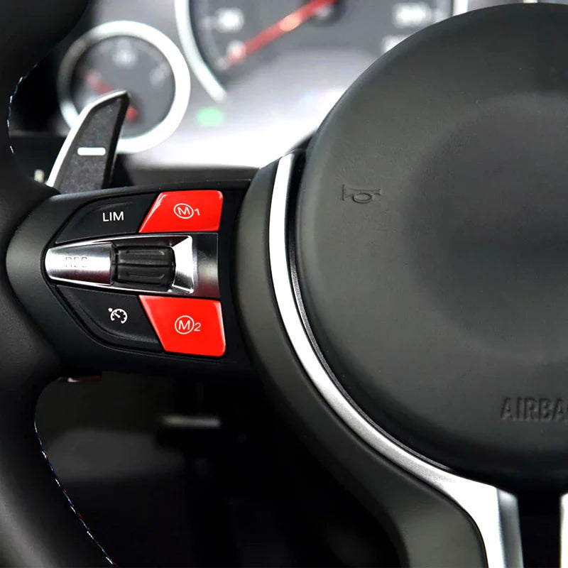Steering Wheel Mode Switch Button | M1 M2 | Red Blue | for BMW 1 | 2 | 3 | 4 | 5 | 6 Series | X5 | X6 | F Series