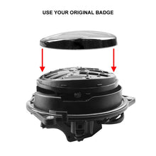 VW flip badge camera open showing reversing camera lens