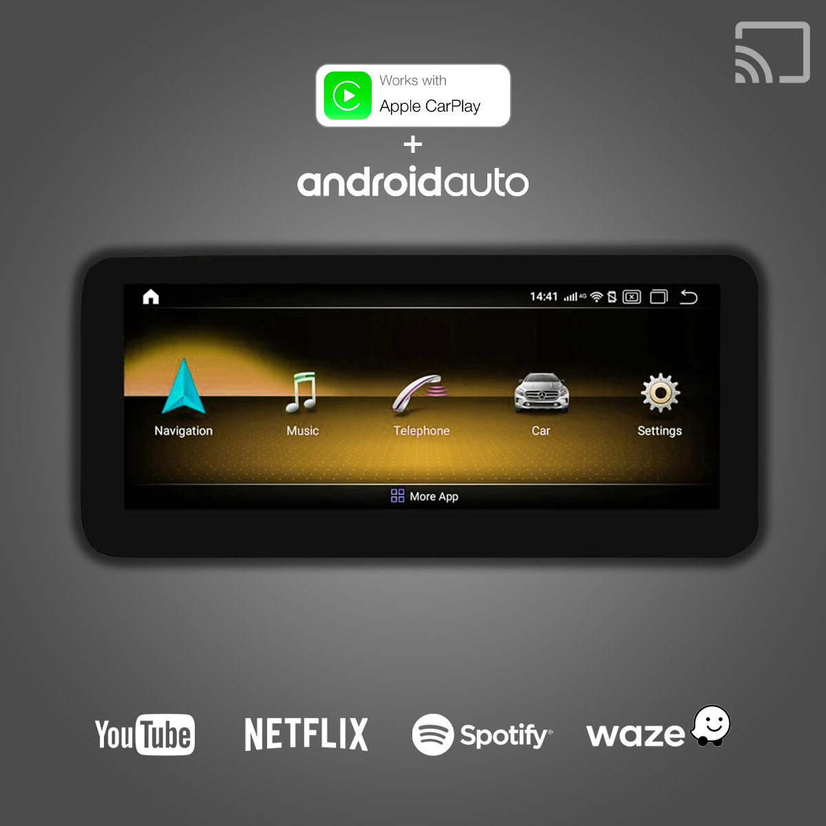 Mercedes-Benz C Class W204 (No Command) VEEHIVE Android Screen w/ Apple CarPlay image 0