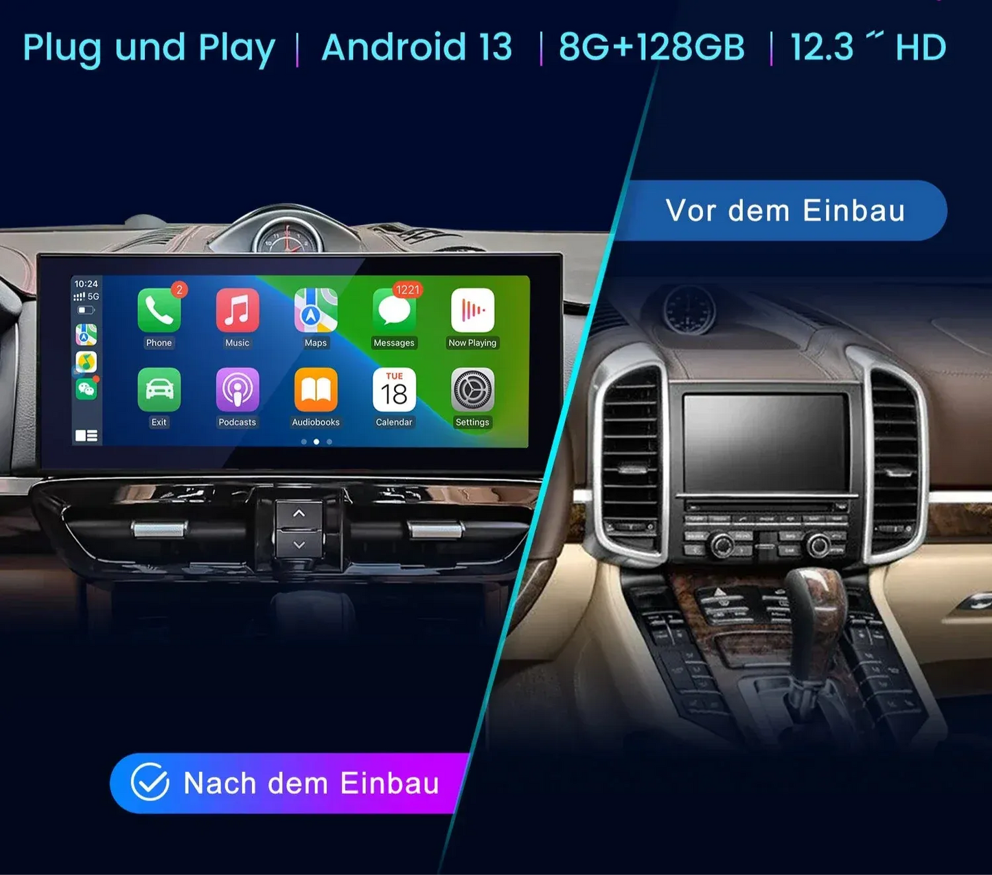 CarPlay Android Auto 12.3" | for Porsche | Cayenne 958 Gen 2