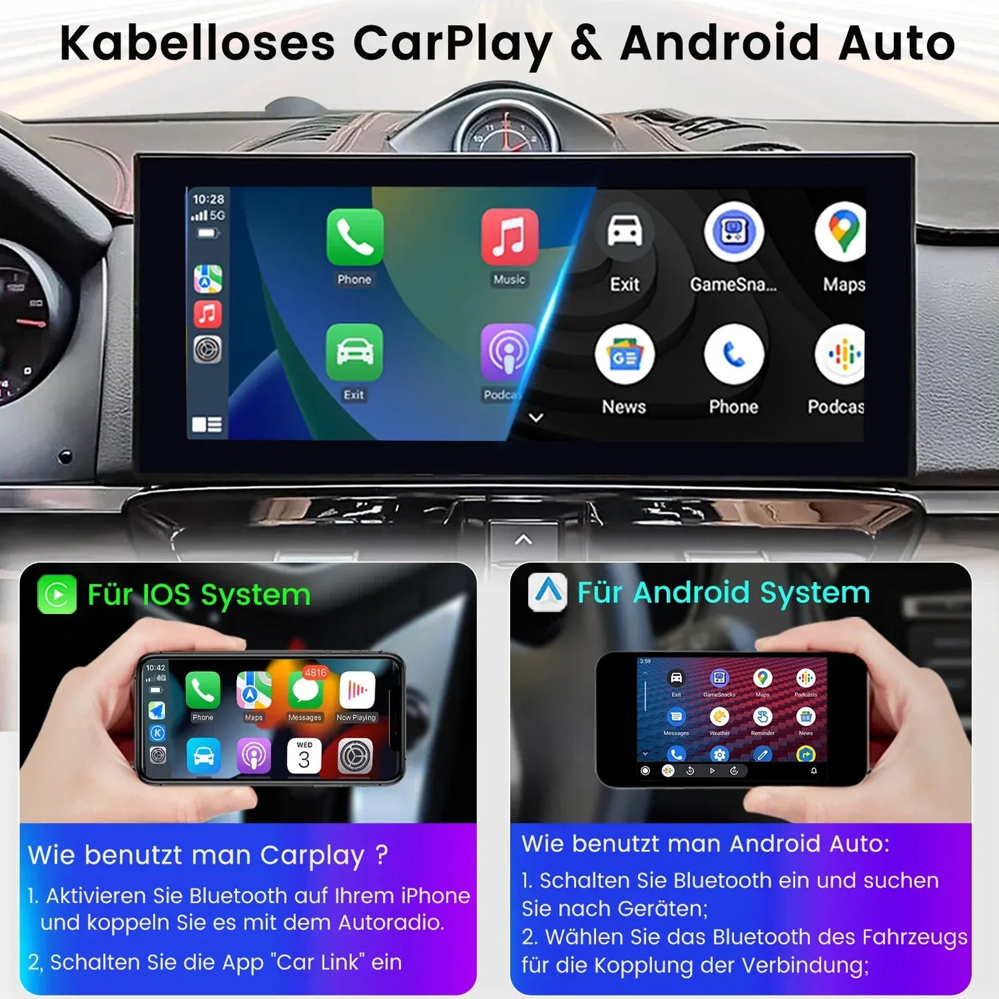 CarPlay Android Auto 12.3" | for Porsche | Cayenne 958 Gen 2