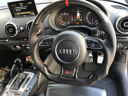 Steering Wheel Carbon Fiber | Perforated Leather | for Audi A3/S3/RS3 A4/S4/RS4 A5/S5/RS5